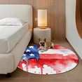 thumbnail image 3 of USA Flag Washable Round Area Rug 7 ft, Independence Day, Soft Non Slip Rugs Stain Repellent Indoor Felt Carpet for Living Dining Room Bedroom Home Office, 3 of 9