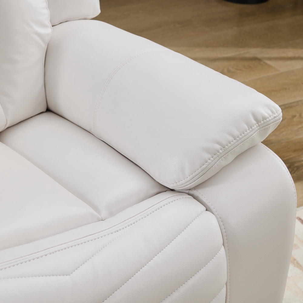 Gewnee 2-Piece Power Reclining Sofa Set, High-Quality Technical Leather with LED Strip & Wireless Charger, Living Room Furniture, White