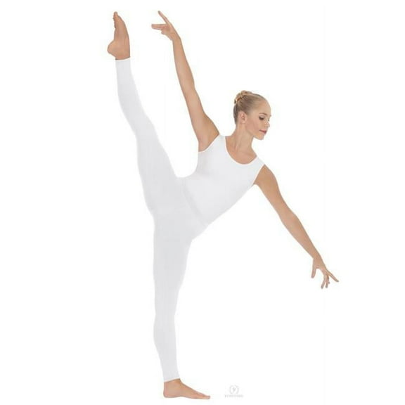 Active Studio Adult Cotton Ankle Leggings, White - Small