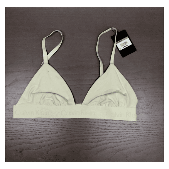 Calvin Klein Triangle Bra, Cream, Large