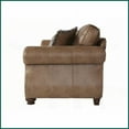 thumbnail image 4 of Traditional Ginger Brown Faux Leather Sofa & Loveseat Set with Antique Bronze Nailheads for Living Room, 4 of 10
