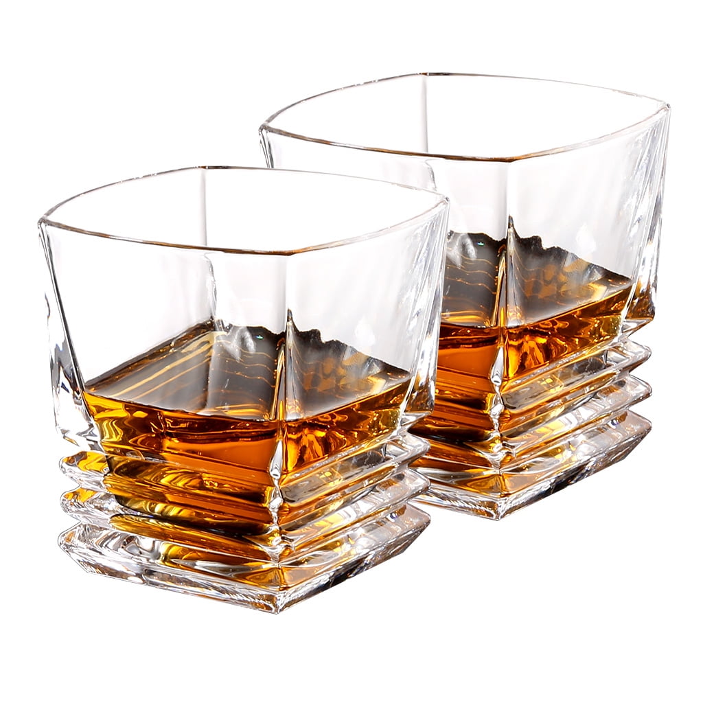 LANGRIA Whiskey Glass, Premium 10Ounce Scotch Glasses, Set of 2 Rocks