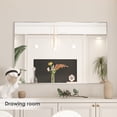 thumbnail image 4 of 55 in. W. x 36 in. H Rectangle Aluminum Alloy Framed Wall Mounted Bathroom Vanity Accent Mirror in Brushed Nickel, 4 of 13