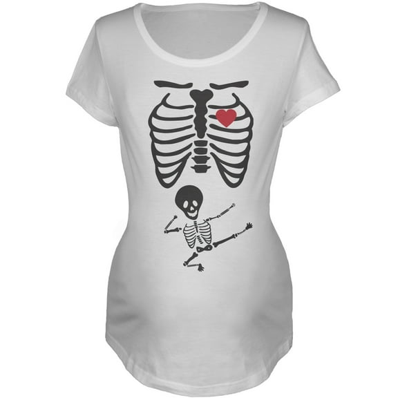 Kung Fu Baby Skeleton Women's Maternity Costume T-Shirt - Large