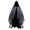 Black, variant on Distressed Warlock Cape, Tattered Fringe Hooded Poncho Cloak, Distressed Wizard Warlock Hood Cape for Halloween Dark Fantasy Larp Cosplay, 3 Color Worn Texture Medieval Robe, Gray One Size