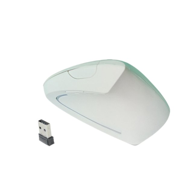Ratones inalámbricos verticales Ratones de computadora Ratones ópticos portátiles y resistentes Carpal Blanco