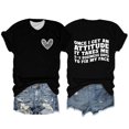 thumbnail image 2 of Gbsyewxs Womens Tops Crew Neck Short Sleeve Letter Heart Print Casual Summer T Shirts For Women Black, 2 of 4