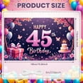 thumbnail image 2 of Pink Style 45th Birthday Banner Butterfly Decor Backdrop Glittery Numbers Balloon Elements Birthday Celebration Display for 45th Birthday Party Indoor Party Decoration Birthday Photo Shoot, 2 of 9