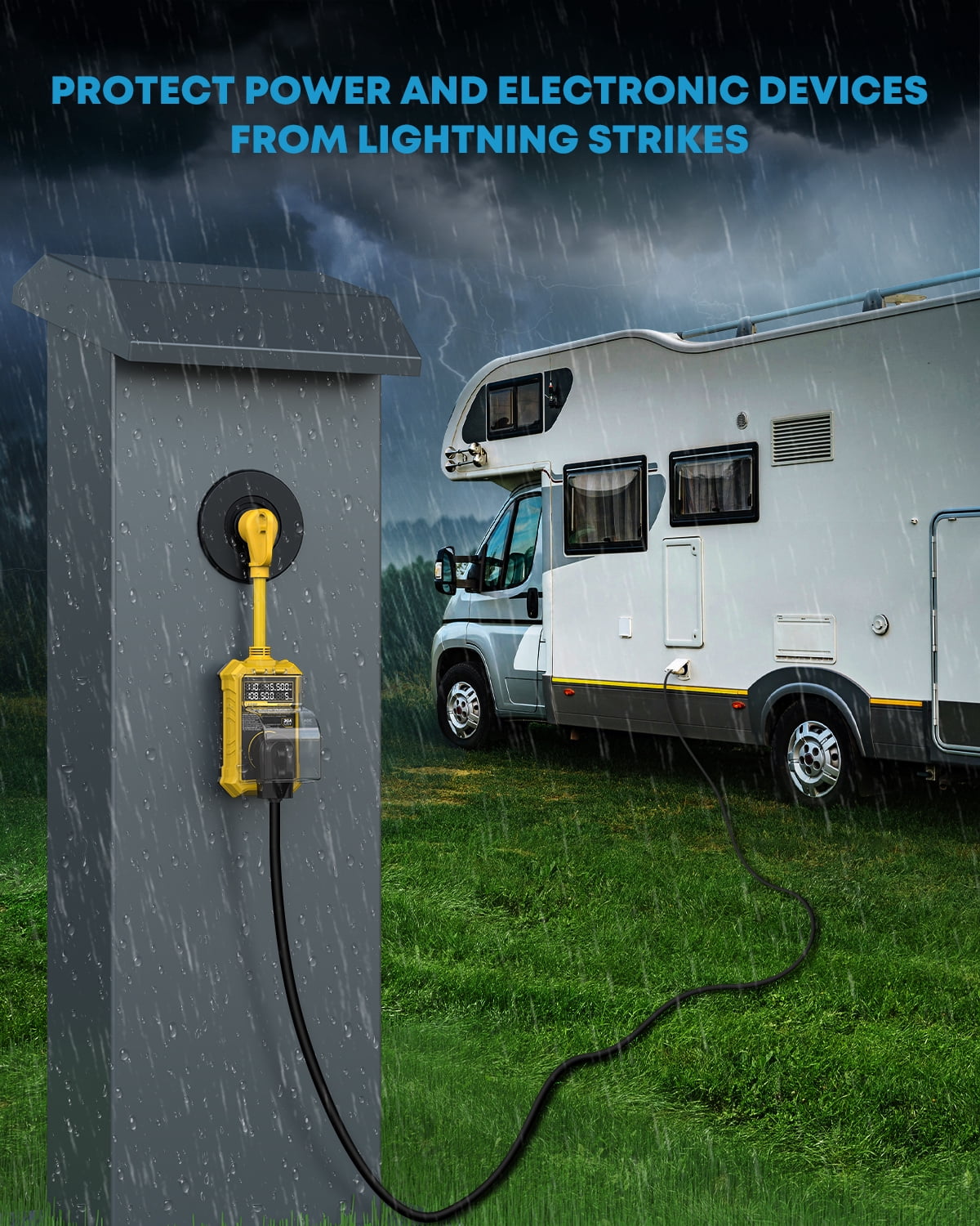 Kohree RV Surge Protector 30 Amp, 125V 14000 Joules RV Circuit Analyzer with High/Low Voltage Protection for Camper Travel Trailers