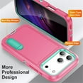 thumbnail image 3 of for iPhone 17 Pro Max Case, iPhone 17 Pro Max Phone Case with Built in Kickstand, Shockproof/Dustproof/Drop Proof Heavy Duty Military-Grade Rugged Protective Cover for iPhone 17 Pro Max,Rose Red, 3 of 8