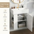 thumbnail image 4 of OUDOSPRS Modern Floating Bathroom Vanity with Ceramic Basin, 21.6 Inch, Left Side Storage, Contemporary Style, 4 of 9