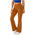 thumbnail image 2 of Mifsaly Yoga Pants for Women High Waisted Flare Leggings Soft Stretchy Workout Activewear with Pockets Orange,L, 2 of 8