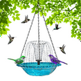 thumbnail image 1 of Hanging Bird Bath with Solar Fountain Solar Bird Bath Fountains Hanging Bird Baths for Outdoors Gray, 1 of 9
