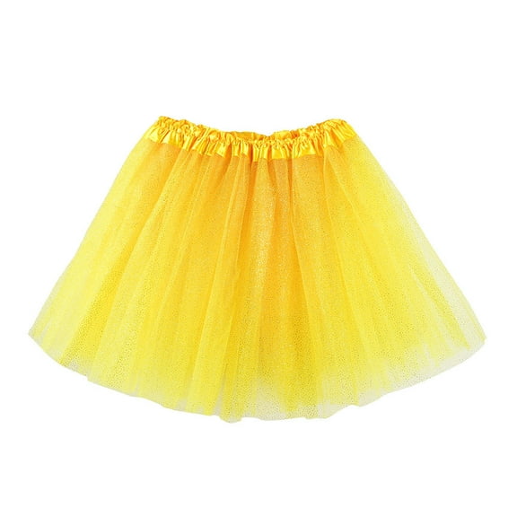 Girl Outfits Dance Fluffy Tutu Skirt Pettiskirt Ballet Fancy Daily Loose Comfortable Trendy Delicate Yellow Outfit Sets