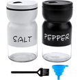 thumbnail image 1 of Juego de salero y pimentero, juego de 2, salero de vidrio y acero inoxidable de 125 ml, 1 of 5