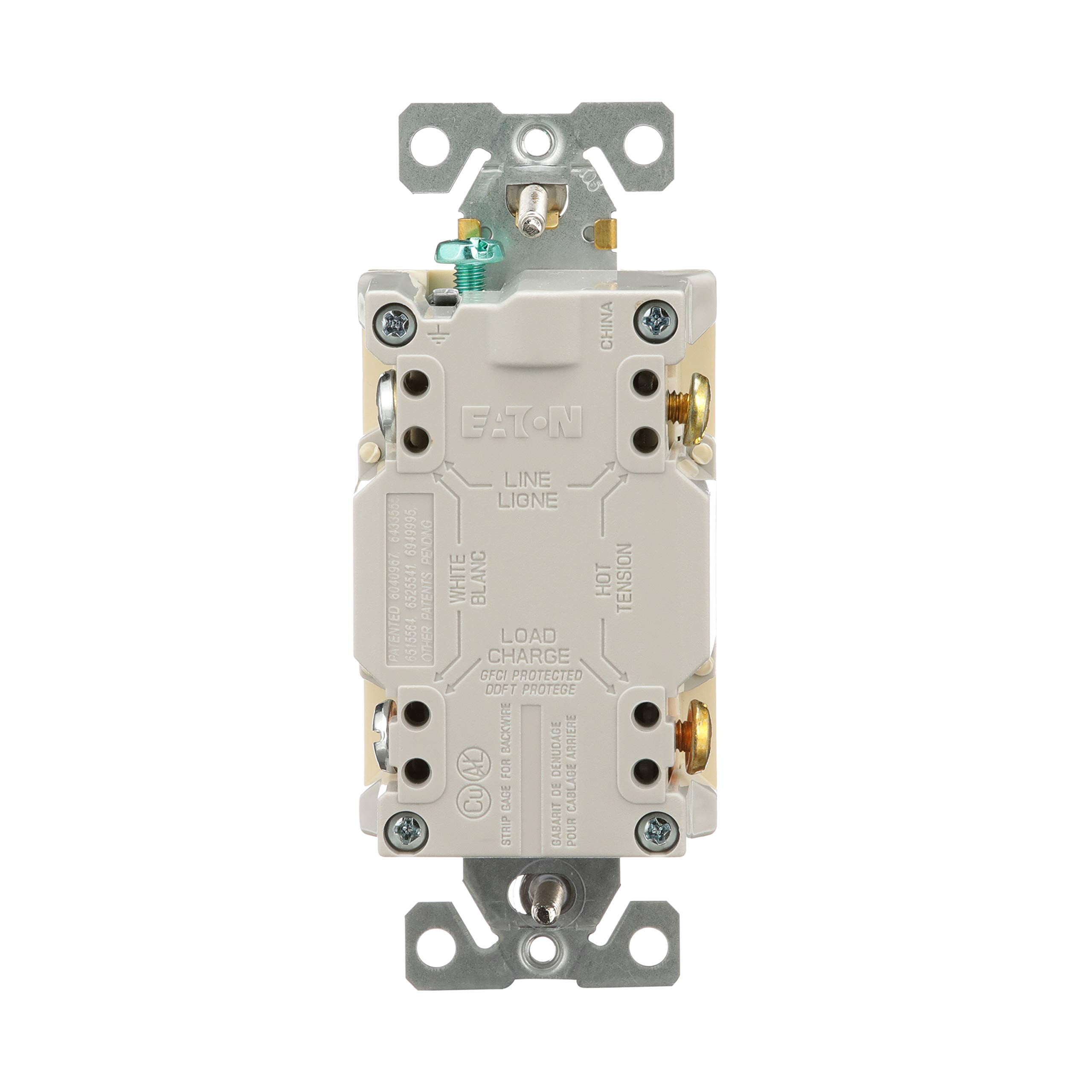 Eaton Self-Test GFCI Blank Face Deadfront Outlet 20A SGFD20V