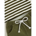 thumbnail image 6 of ALASELEGANTES Toddler Baby Boys Summer Short Clothes Set, 0-24 Months 2T 3T Short Sleeve Stripes T-shirt with Elastic Waist Shorts 2 Pieces Outfit, 6 of 7