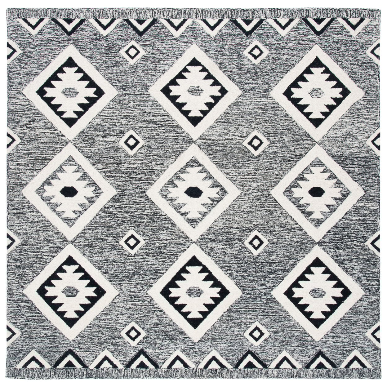 thumbnail image 6 of SAFAVIEH Aspen Jayna Geometric Wool Area Rug, Black/Ivory, 9' x 12', 6 of 10