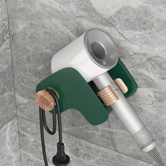 Kokovifyves Hair Dryer Holder Wall Mounted Self Adhesive Wall Hanging Hair Tool Organizer Wall Shelf for Blow Dryer Holder Rack Bathroom