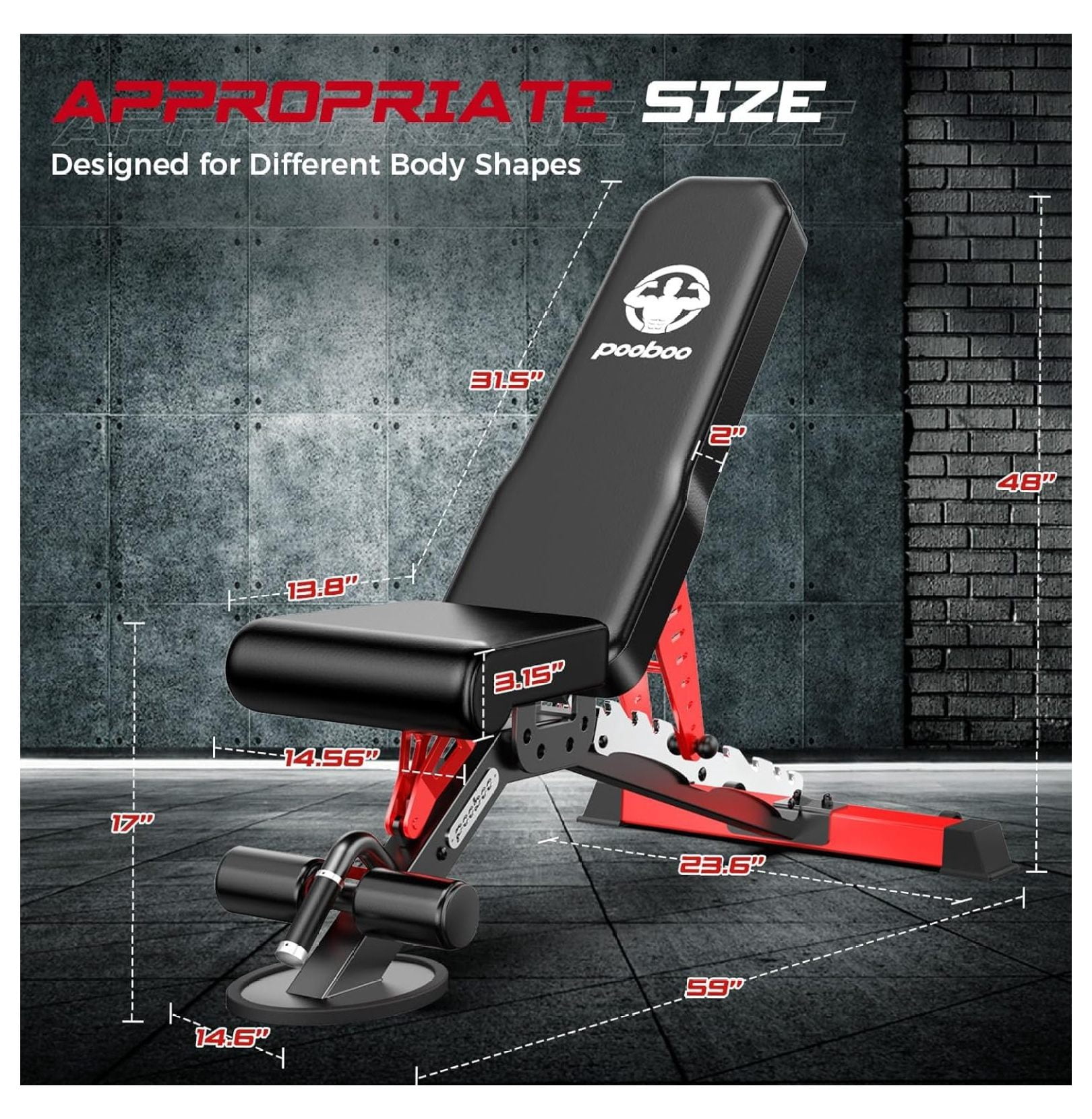 Adjustable Weight , Heavy Duty 1500LBS Capacity, 8 Positions Workout Press for Home Gym - Strength Training Bench