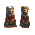 thumbnail image 3 of Bixox Robe Sans Manches à Imprimé Lion Méditant Prairie pour Femmes avec Poches, Robe Débardeur Décontractée Longueur Genou pour l'Été-grand, 3 of 7