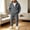 Gray men's fleece hoodie 2 piece set a1, variant on Cagogo Men's Fuzzy Fleece Hooded Sweatshirt Elastic Waist Pants 2 Piece Set Fall Winter Lounge Outfits Casual Solid Tracksuit Loungewear, Coffee XL