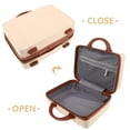 thumbnail image 2 of WEUVEB Portable Retro Beige Makeup Case with Handle Sturdy ABS Cosmetic Organizer for Home, 2 of 8