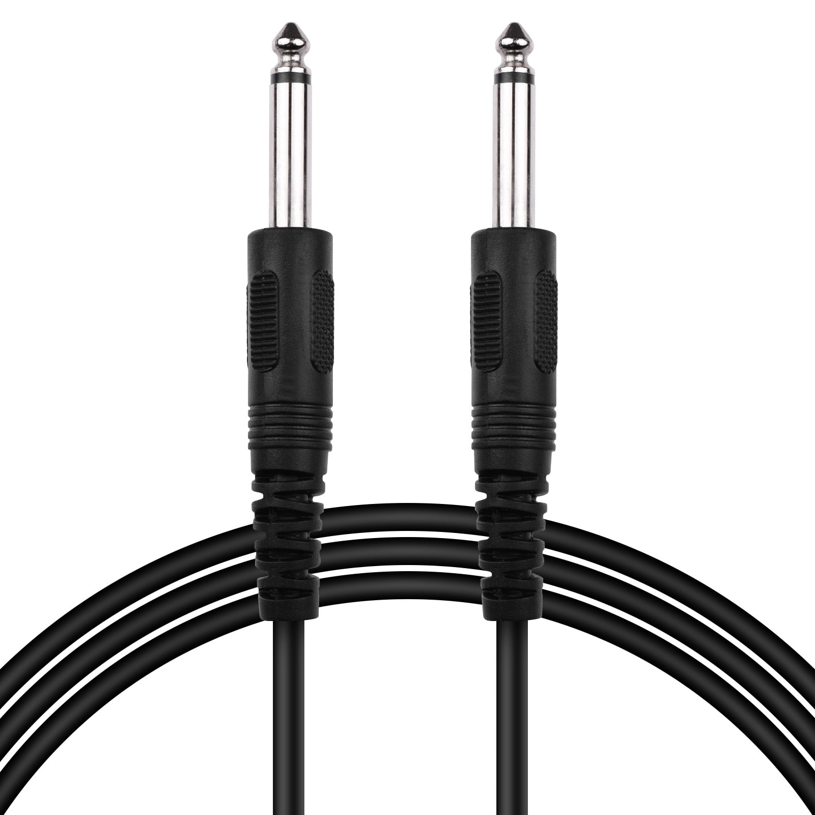 Straight-Straight 1/4-Inch TS to 1/4-Inch TS Guitar Instrument Cable Bass & AMP Cord Black-Single Audio 10 Feet 