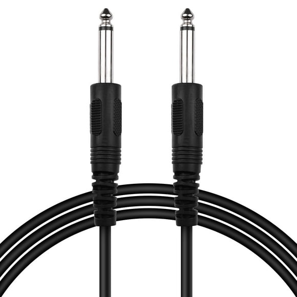 Câble de Guitare Câble Audio Noir pour Guitare Électrique Clavier Basse 1/4 Pouce à 1/4 Pouce TS Prises Droites, 1M / 3.3ft