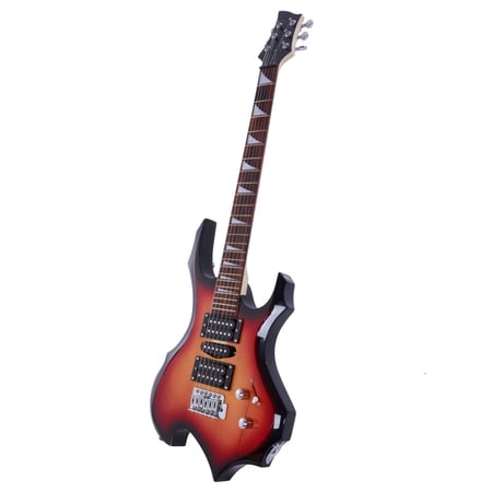 UBesGoo Flame Type Beginner Electric Guitar w/ Bag Cable Strap Picks, 3 Colors