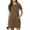 *Brown, variant on ClodeEU Womens Summer Round Neck Shorts Sleeve Loose Mini Dress,Casual Tunic Dress With Pockets Brown,Womens Plus XL
