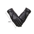 thumbnail image 7 of dianhelloya Women Gloves Faux Leather Soft Full Fingers Plush Keep Warm Elegant Smooth Surface Lady Winter Gloves for Riding 1 Pair A, 7 of 7