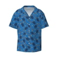 thumbnail image 2 of Lsque Tennis Rackets 1 print Men's Cuban Collar Short Sleeve Shirt Summer Beachwear Casual Button Down Fashionable Vacation Leisure Shirt-Large, 2 of 7