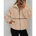 thumbnail image 6 of PRETTYGARDEN Fleece Jacket Women Sherpa Oversized Zip Up Fall Jackets Winter Coats Faux Fur Warm Outwear Fashion Clothing, 6 of 7