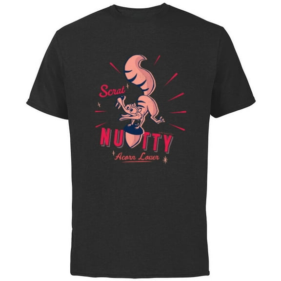 Ice Age Scrat Nutty Acorn Lover Halftone - Short Sleeve Cotton T-Shirt for Adults - Customized-Black