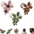 thumbnail image 1 of Pinzas rectas con forma de pico de pato y flores retro, horquilla y pinza recta con forma de pico de pato y flores retro, pinzas para el pelo elegantes con forma de pico de pato, planas y de fijación, 1 of 8
