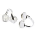 thumbnail image 1 of 2pcs de Base Marco Accesorio de Joyería Ajustable Redondo Bricolaje Color Plata Blanco 12 mm Baoblaze base del anillo ajustable, 1 of 3
