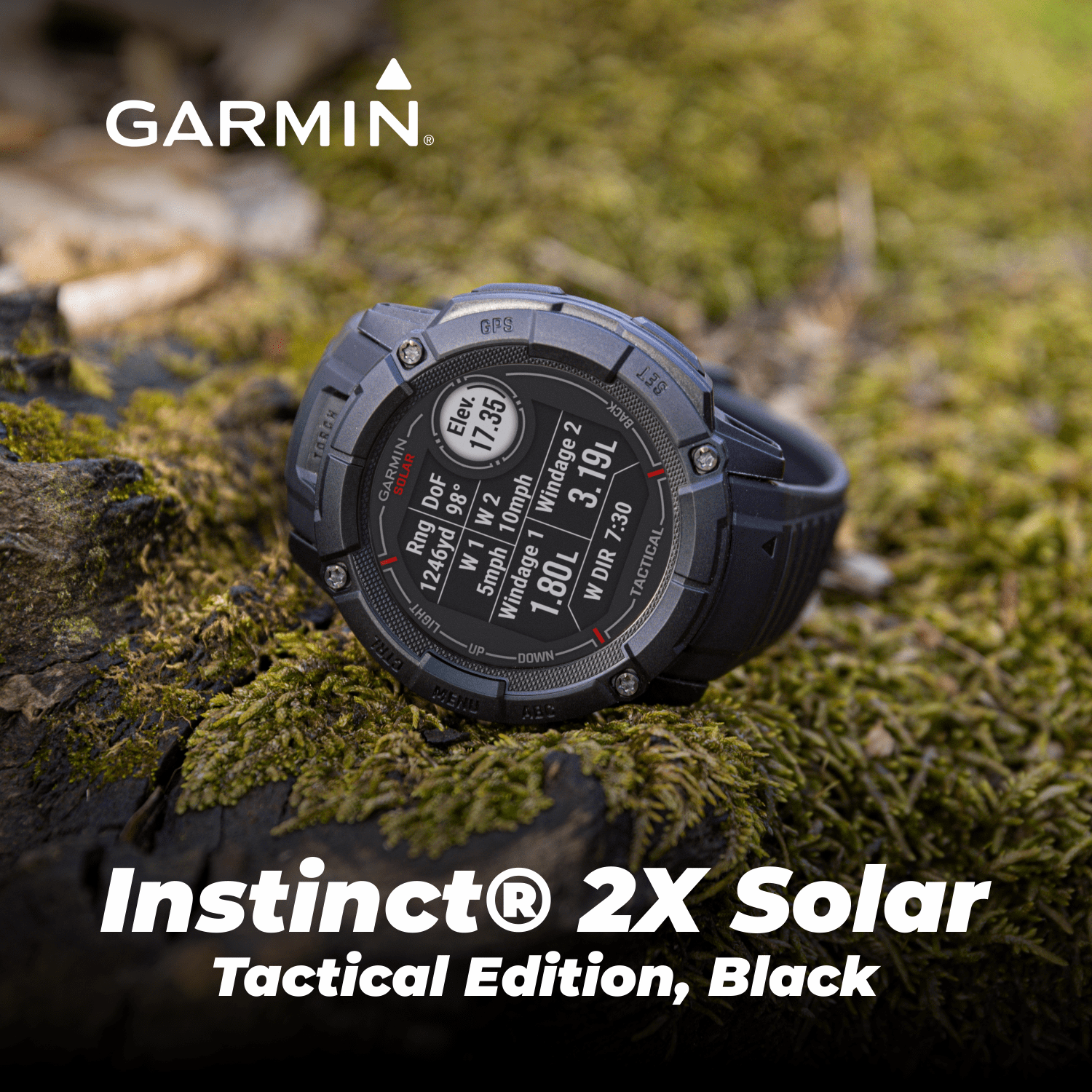 Garmin Instinct 2X Solar Tactical Rugged GPS Men Smartwatch, Black with  Power Glass Lens, Stealth Mode, LED Flashlight