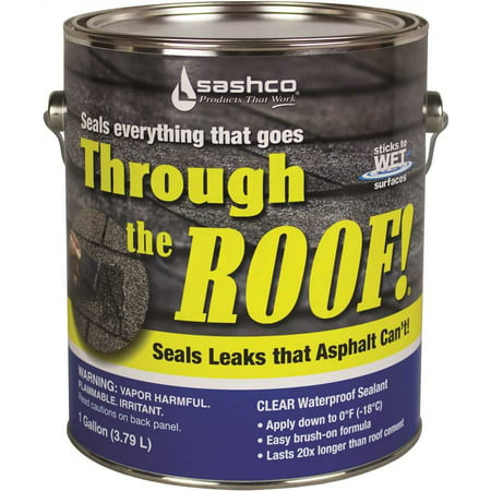 Sashco 1028325 Through The Roof! Waterproof Sealant, Brush Grade, 1 (Best Roof Sealant For Flat Roofs)