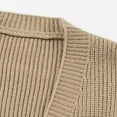 thumbnail image 4 of Light Weight Cardigan Sweater Mens V Neck Ribbed Knitwear Sweater Casual Lounge Slouchy Cardigans XXL, Khaki, 4 of 6