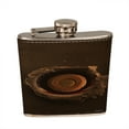 thumbnail image 2 of KuzmarK 6 oz. Leather Flask Set in Rose Wood Presentation Box -  American Flag Bullet Hole, 2 of 2