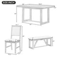 thumbnail image 2 of Harper & Bright Designs 6 Pieces Retro Dining Set for 6, Rectangular Dining Table with Trestle Base and 4 Upholstered Chairs and 1 Bench for Dining Room and Kitchen, Gray, 2 of 19