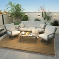 thumbnail image 5 of HAPPATIO 4-Pc Outdoor Aluminum Patio Conversation Set, Include 3 Seatsofa, Swivel Sofa x2, Coffee Table,, 5 of 7