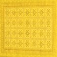 thumbnail image 1 of Ahgly Company Machine Washable Indoor Square Abstract Yellow Modern Area Rugs, 7' Square, 1 of 4