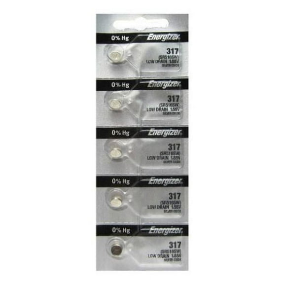 5 Pcs Energizer 317 SR516SW Low Drain 1.55V Silver Oxide Batteries