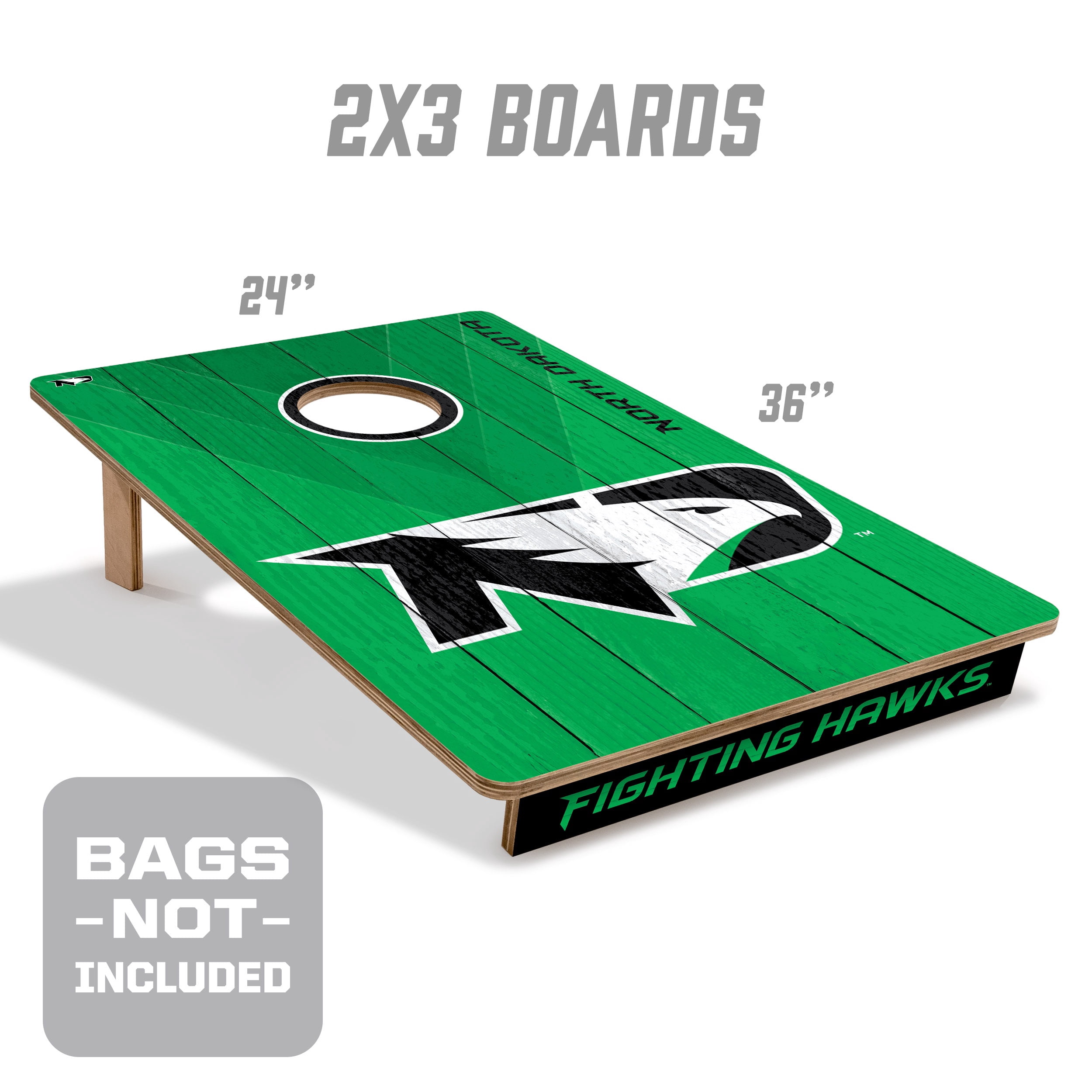 YouTheFan NCAA North Dakota Fighting Hawk 2' x 3' Cornhole Game No Bags