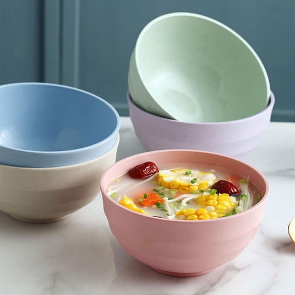 Queroig Rice Bowl Easy to Clean High Capacity Stackable Healthy Ramen Serving Bowl for Dining Room