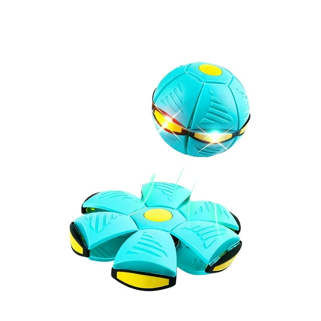 Genérico Pelota Que Rebota para Niños, Platillo Volador Mágico,Pelota Hinchable,Forma Dual Conmutable Libremente, con 6 Luces, Juguete para Mascotas Fácil de Atrapar