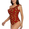 thumbnail image 2 of Haiem Hohey Bee Golden Women's One Piece Swimsuits Tummy Control One Shoulder Bathing Suits Ruffle Swimwear-X-Large, 2 of 8