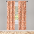 thumbnail image 5 of Ambesonne Shells Window Curtains, Scallops and Lace Murex, Each 28" W x 95" L, Burnt Sienna Pale Orange, 5 of 5